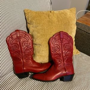 Red Leather Ariat Boots